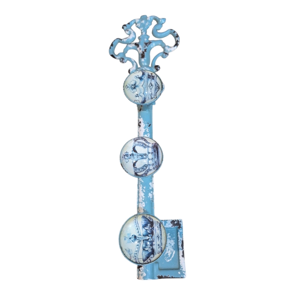 Vintage-Style Blue Wall Hook 12 Inch